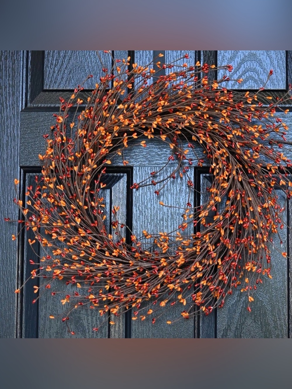 24” Orange Twig Berry Fall Wreath